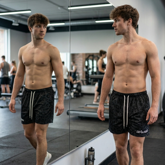 Black Cheetah Mesh Shorts